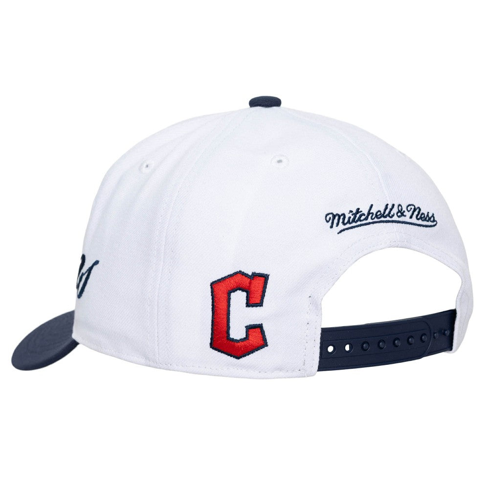Cleveland Guardians Mitchell & Ness Unisex XL Script Pro Crown Snapback Hat Clearance