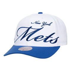 New York Mets Mitchell & Ness Unisex XL Script Pro Crown Snapback Hat Lifestyle