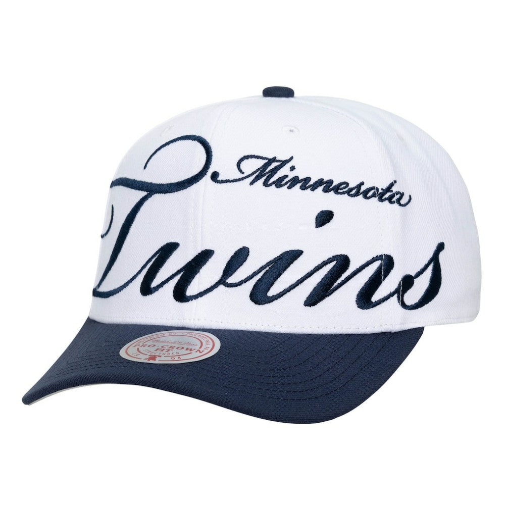 Minnesota Twins Mitchell & Ness Unisex XL Script Pro Crown Adjustable Hat Online