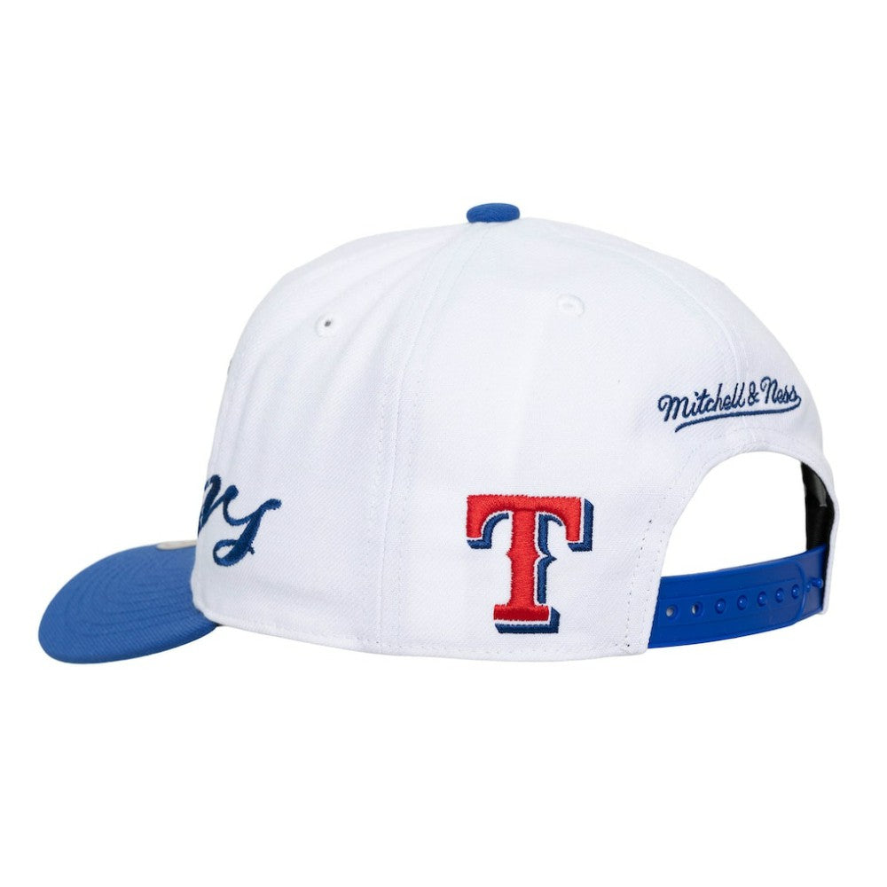 Texas Rangers Mitchell & Ness Unisex XL Script Pro Crown Adjustable Hat Lifestyle