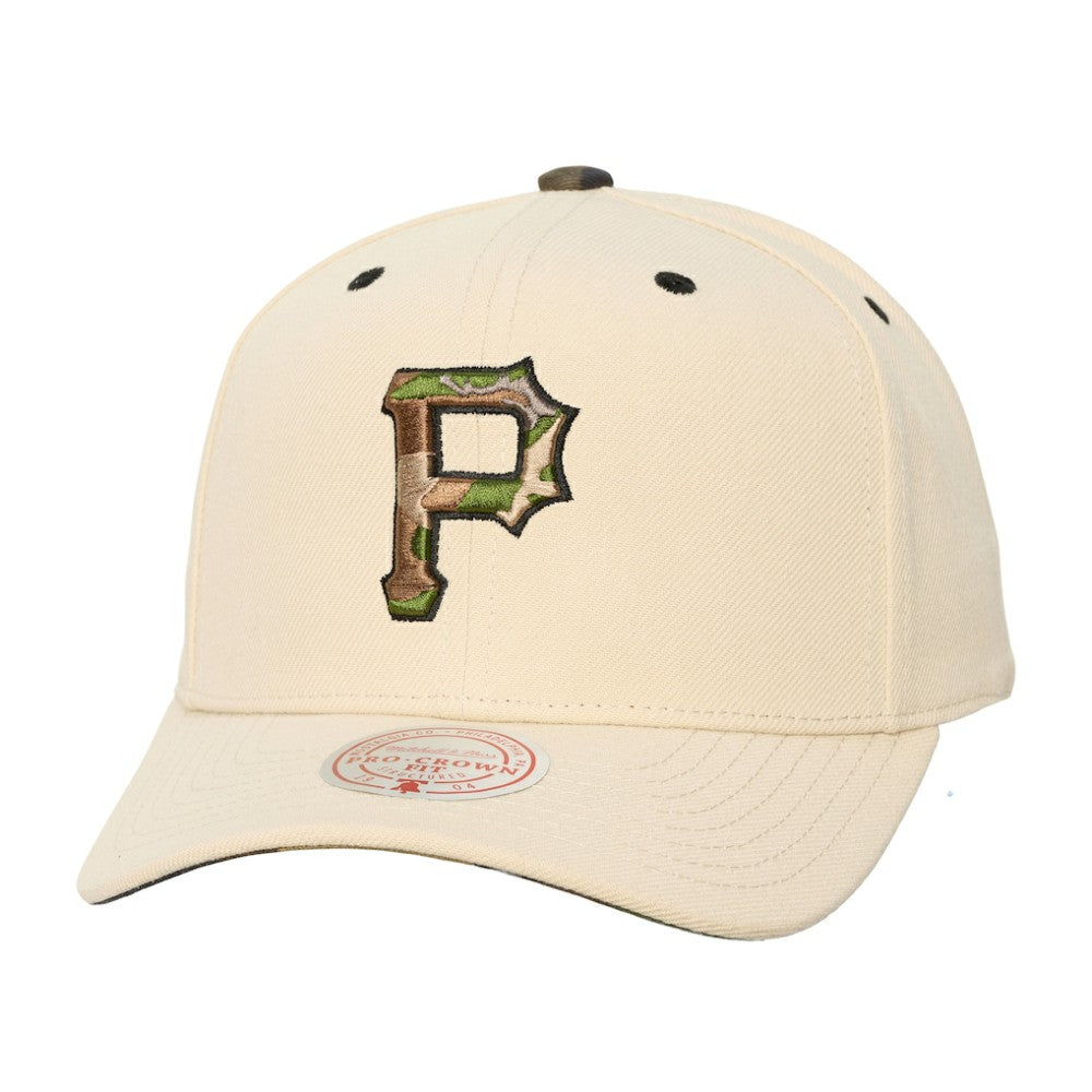 Pittsburgh Pirates Mitchell & Ness Unisex Camo Logo Pro Crown Snapback Hat On Sale