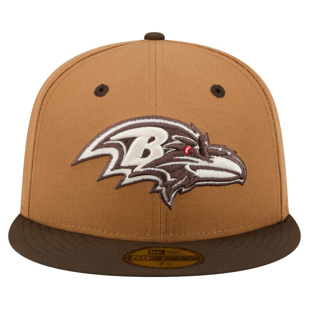 Baltimore Ravens New Era Two-Tone Walnut 59FIFTY Fitted Hat Light Brown/Dark Brown - NFL