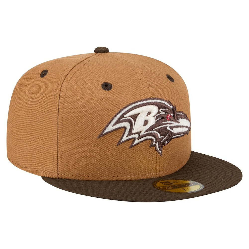Baltimore Ravens New Era Two-Tone Walnut 59FIFTY Fitted Hat Light Brown/Dark Brown - NFL