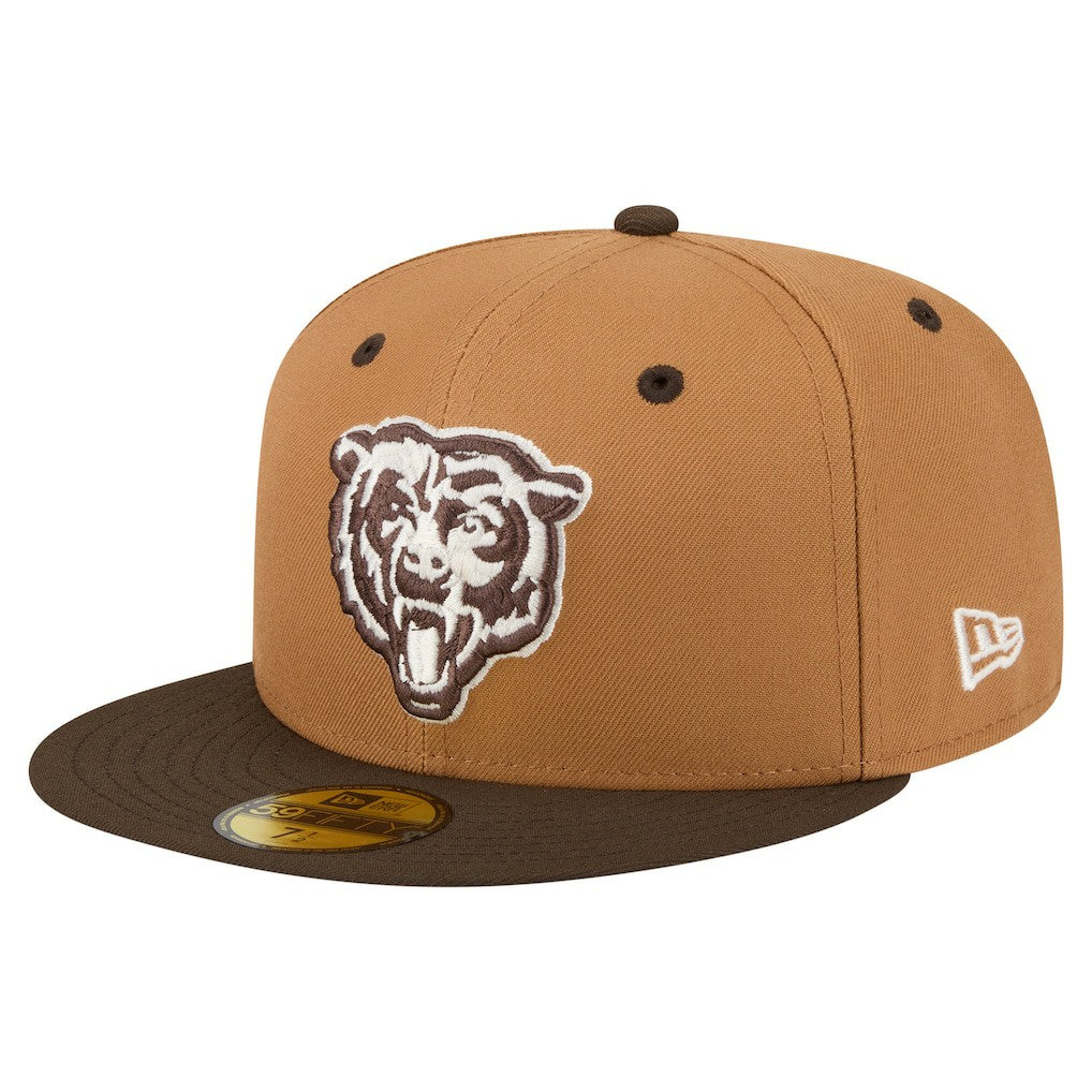 Chicago Bears New Era Two-Tone Walnut 59FIFTY Fitted Hat Light Brown/Dark Brown - NFL