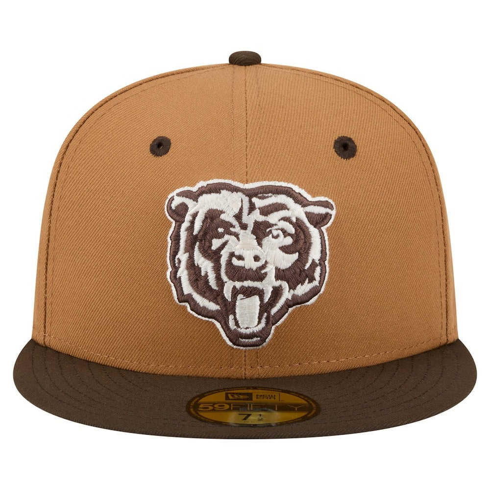 Chicago Bears New Era Two-Tone Walnut 59FIFTY Fitted Hat Light Brown/Dark Brown - NFL