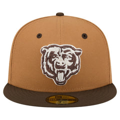 Chicago Bears New Era Two-Tone Walnut 59FIFTY Fitted Hat Light Brown/Dark Brown - NFL