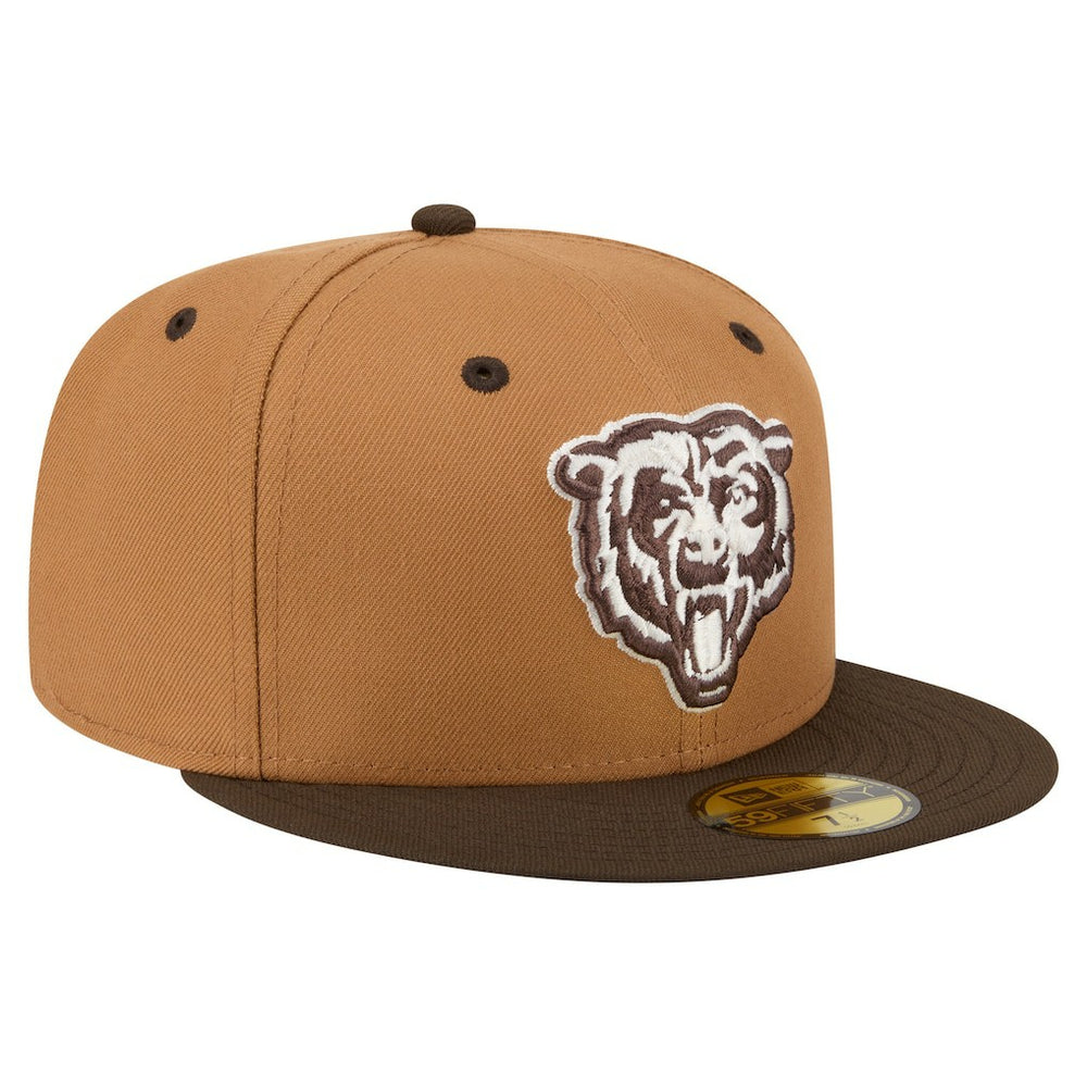 Chicago Bears New Era Two-Tone Walnut 59FIFTY Fitted Hat Light Brown/Dark Brown - NFL