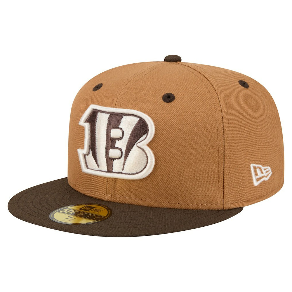 Cincinnati Bengals New Era Two-Tone Walnut 59FIFTY Fitted Hat Light Brown/Dark Brown - NFL