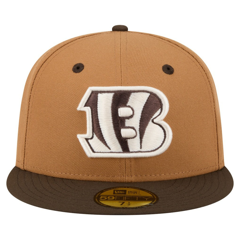 Cincinnati Bengals New Era Two-Tone Walnut 59FIFTY Fitted Hat Light Brown/Dark Brown - NFL