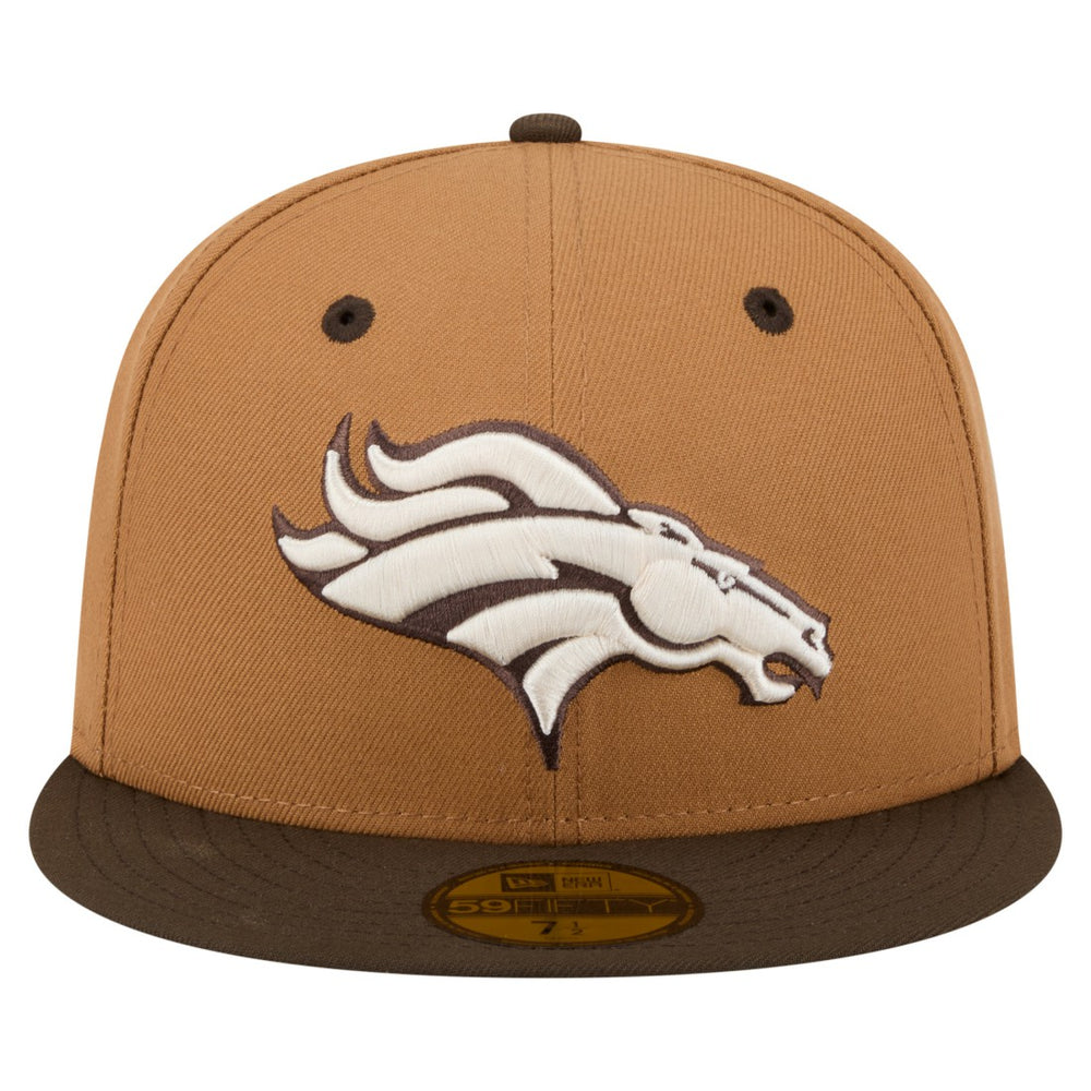 Denver Broncos New Era Two-Tone Walnut 59FIFTY Fitted Hat Light Brown/Dark Brown - NFL