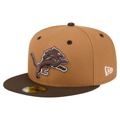 Detroit Lions New Era Two-Tone Walnut 59FIFTY Fitted Hat Light Brown/Dark Brown - NFL