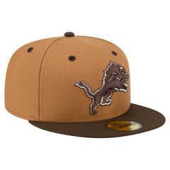 Detroit Lions New Era Two-Tone Walnut 59FIFTY Fitted Hat Light Brown/Dark Brown - NFL