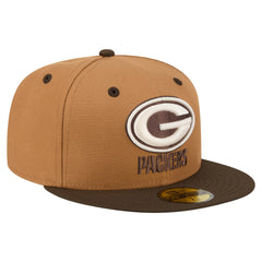 Green Bay Packers New Era Two-Tone Walnut 59FIFTY Fitted Hat Light Brown/Dark Brown - NFL
