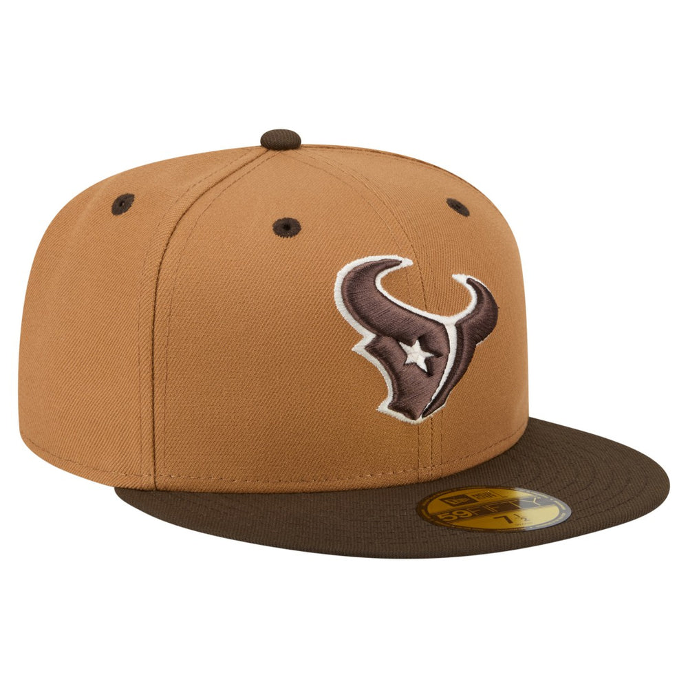 Houston Texans New Era Two-Tone Walnut 59FIFTY Fitted Hat Light Brown/Dark Brown - NFL
