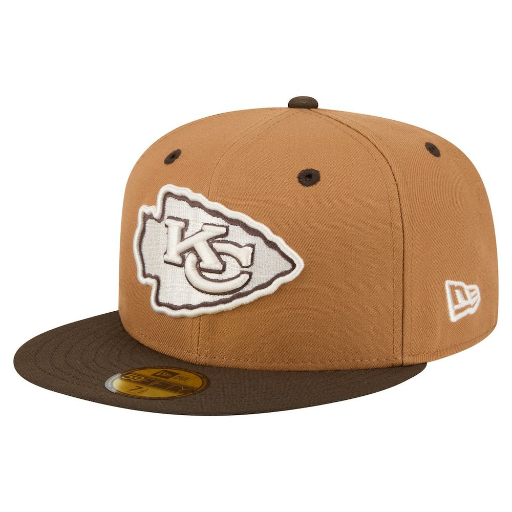 Kansas City Chiefs New Era Two-Tone Walnut 59FIFTY Fitted Hat Light Brown/Dark Brown - NFL