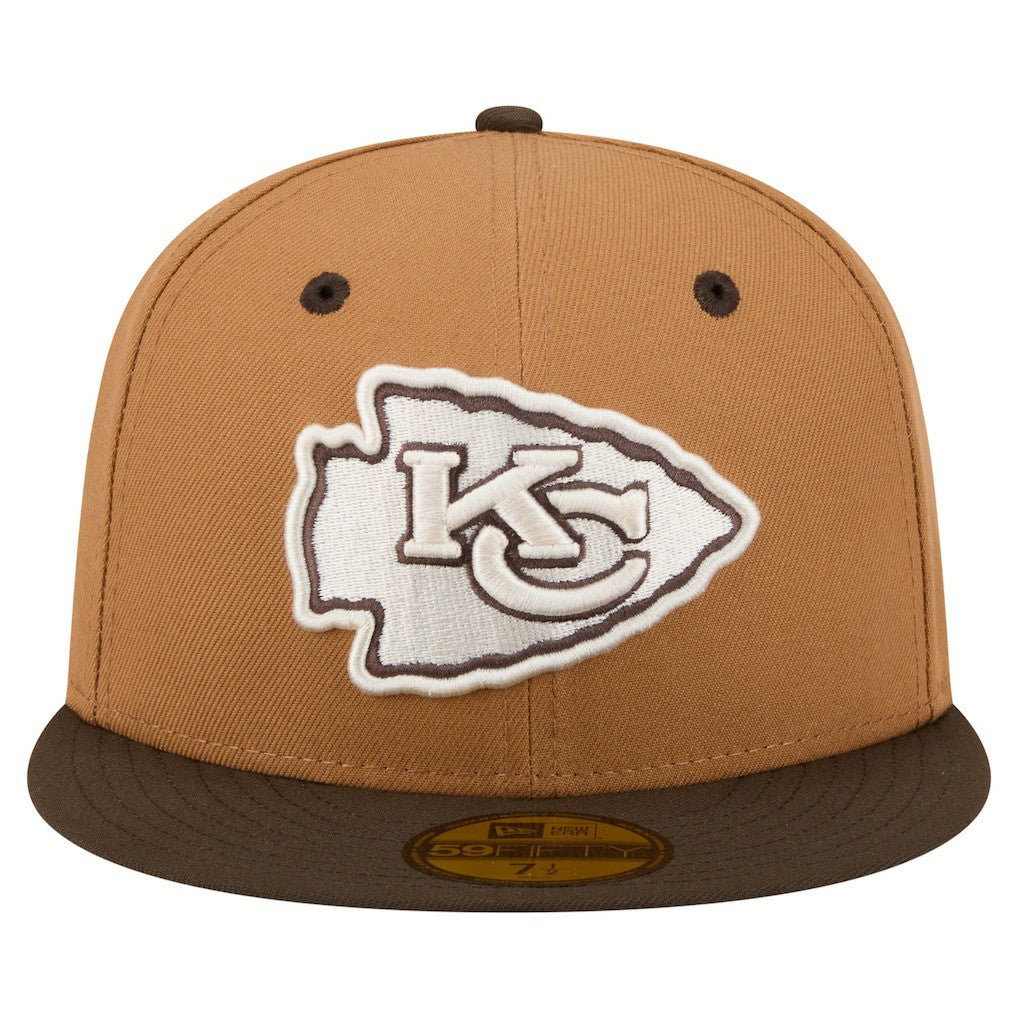 Kansas City Chiefs New Era Two-Tone Walnut 59FIFTY Fitted Hat Light Brown/Dark Brown - NFL
