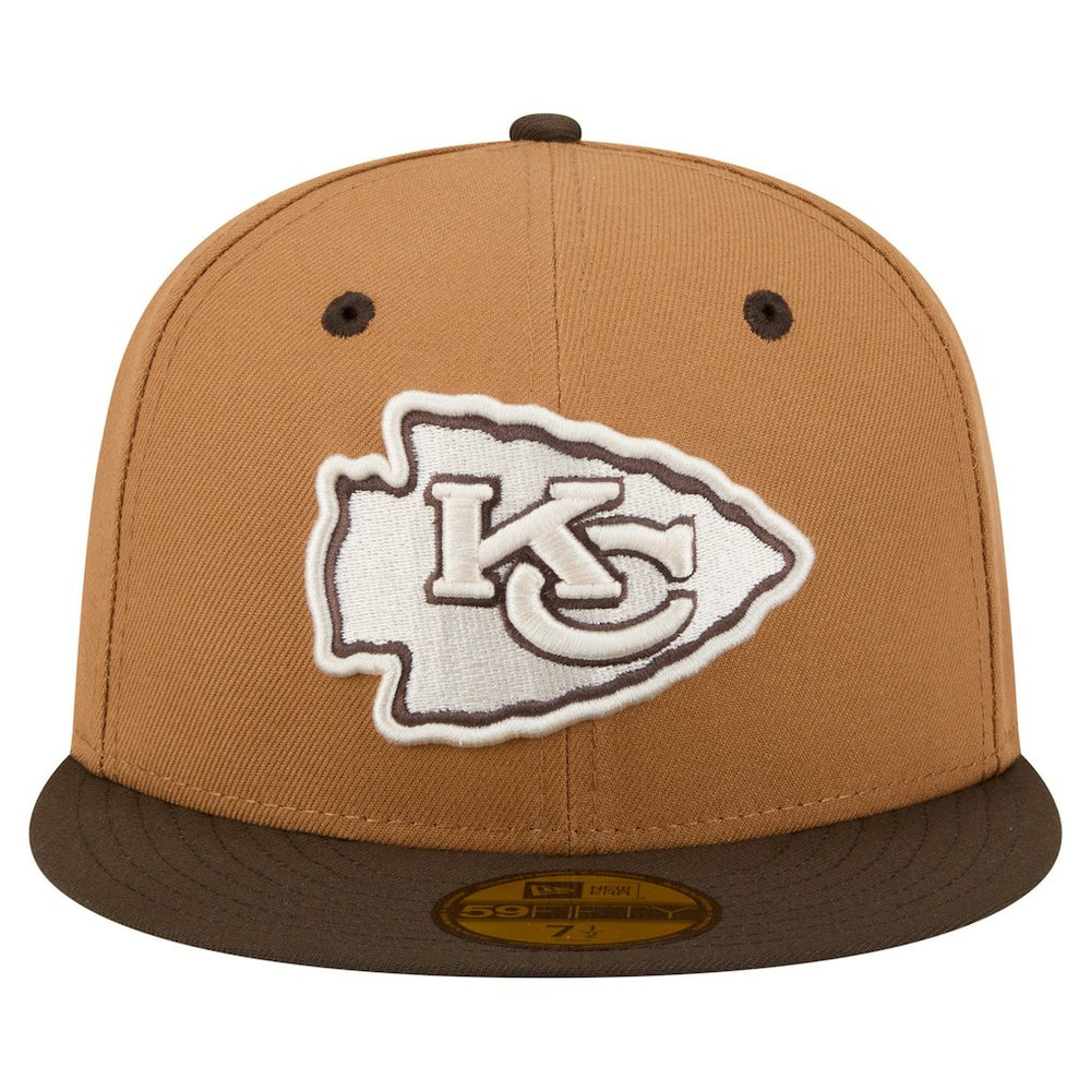 Kansas City Chiefs New Era Two-Tone Walnut 59FIFTY Fitted Hat Light Brown/Dark Brown - NFL