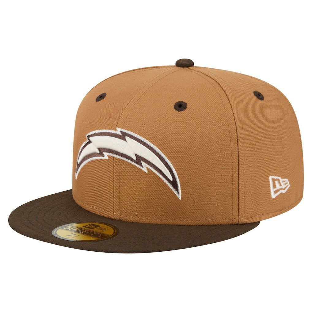 Los Angeles Chargers New Era Two-Tone Walnut 59FIFTY Fitted Hat Light Brown/Dark Brown - NFL