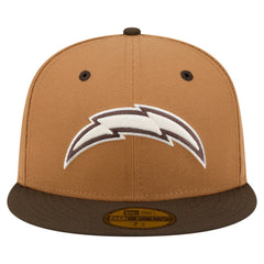 Los Angeles Chargers New Era Two-Tone Walnut 59FIFTY Fitted Hat Light Brown/Dark Brown - NFL