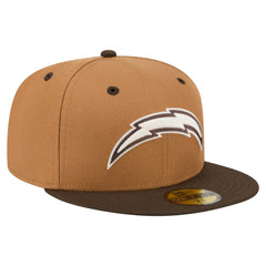 Los Angeles Chargers New Era Two-Tone Walnut 59FIFTY Fitted Hat Light Brown/Dark Brown - NFL