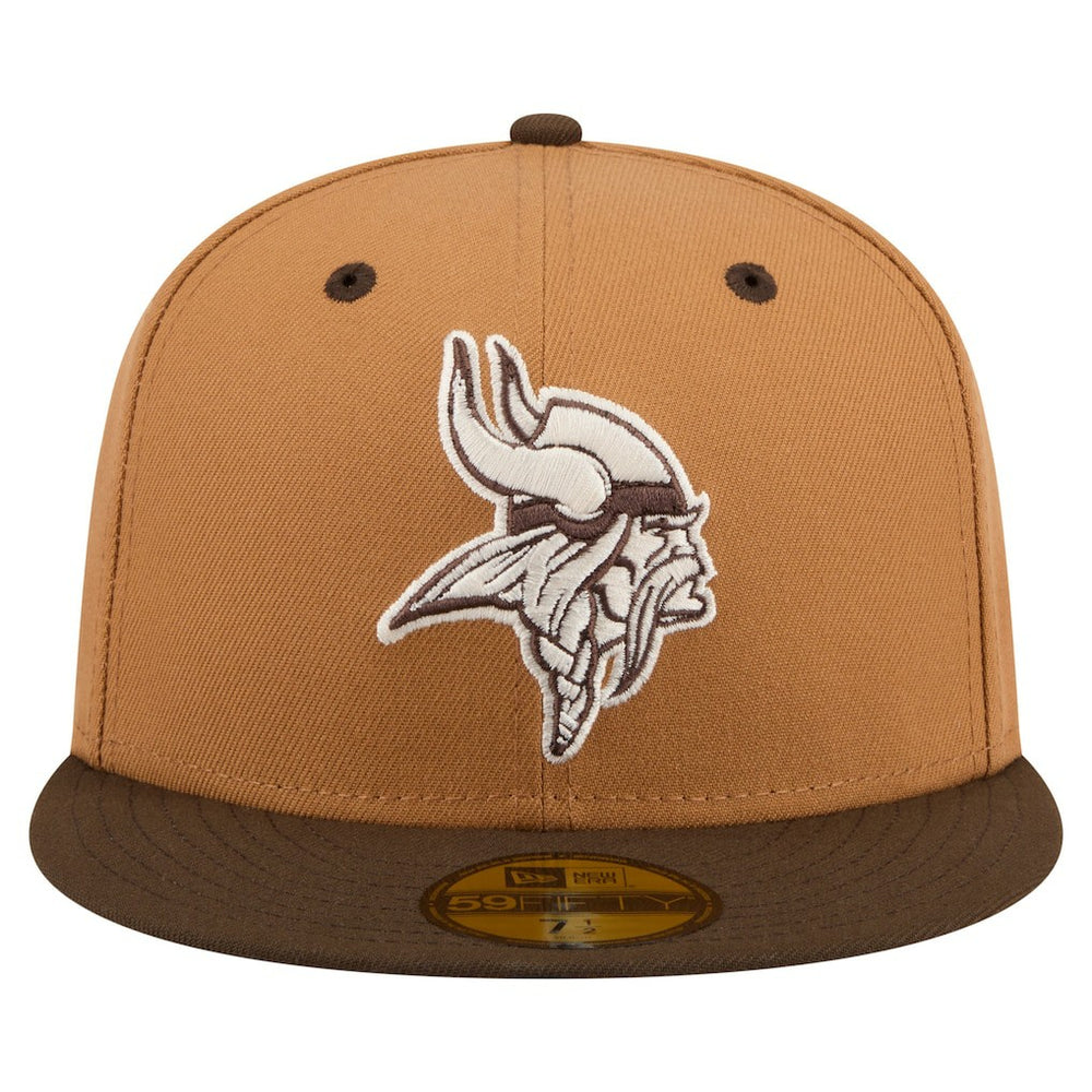 Minnesota Vikings New Era Two-Tone Walnut 59FIFTY Fitted Hat Light Brown/Dark Brown - NFL