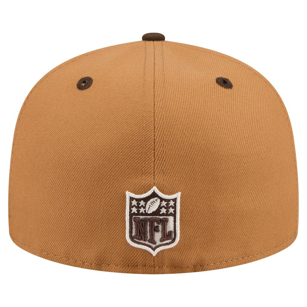 New England Patriots New Era Two-Tone Walnut 59FIFTY Fitted Hat Light Brown/Dark Brown - NFL