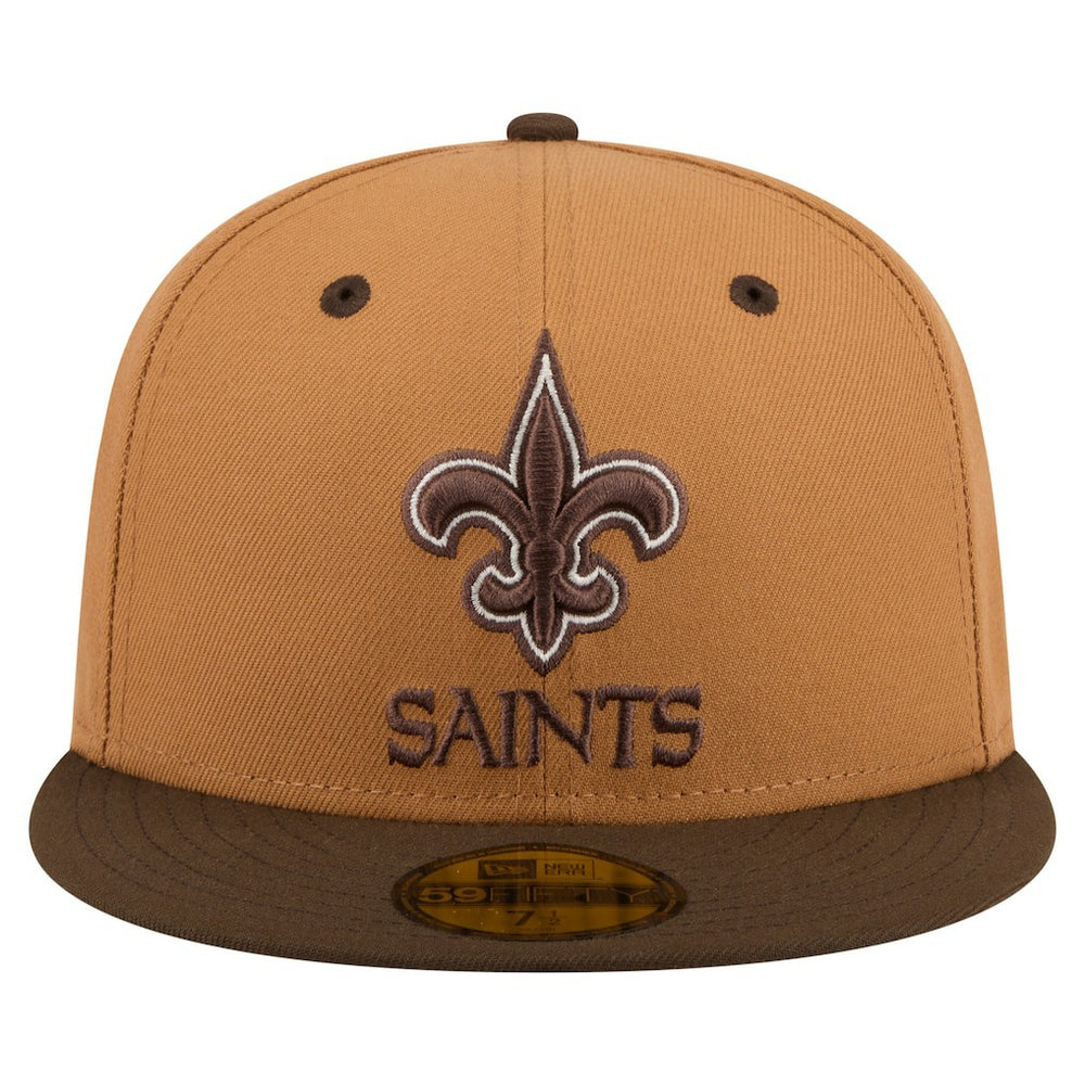 New Orleans Saints New Era Two-Tone Walnut 59FIFTY Fitted Hat Light Brown/Dark Brown - NFL