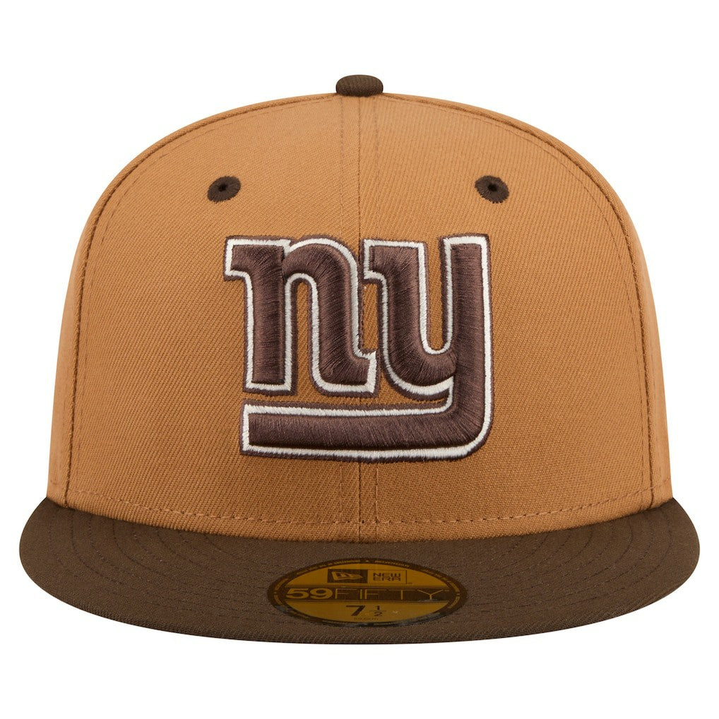 New York Giants New Era Two-Tone Walnut 59FIFTY Fitted Hat Light Brown/Dark Brown - NFL