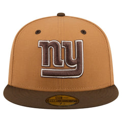 New York Giants New Era Two-Tone Walnut 59FIFTY Fitted Hat Light Brown/Dark Brown - NFL