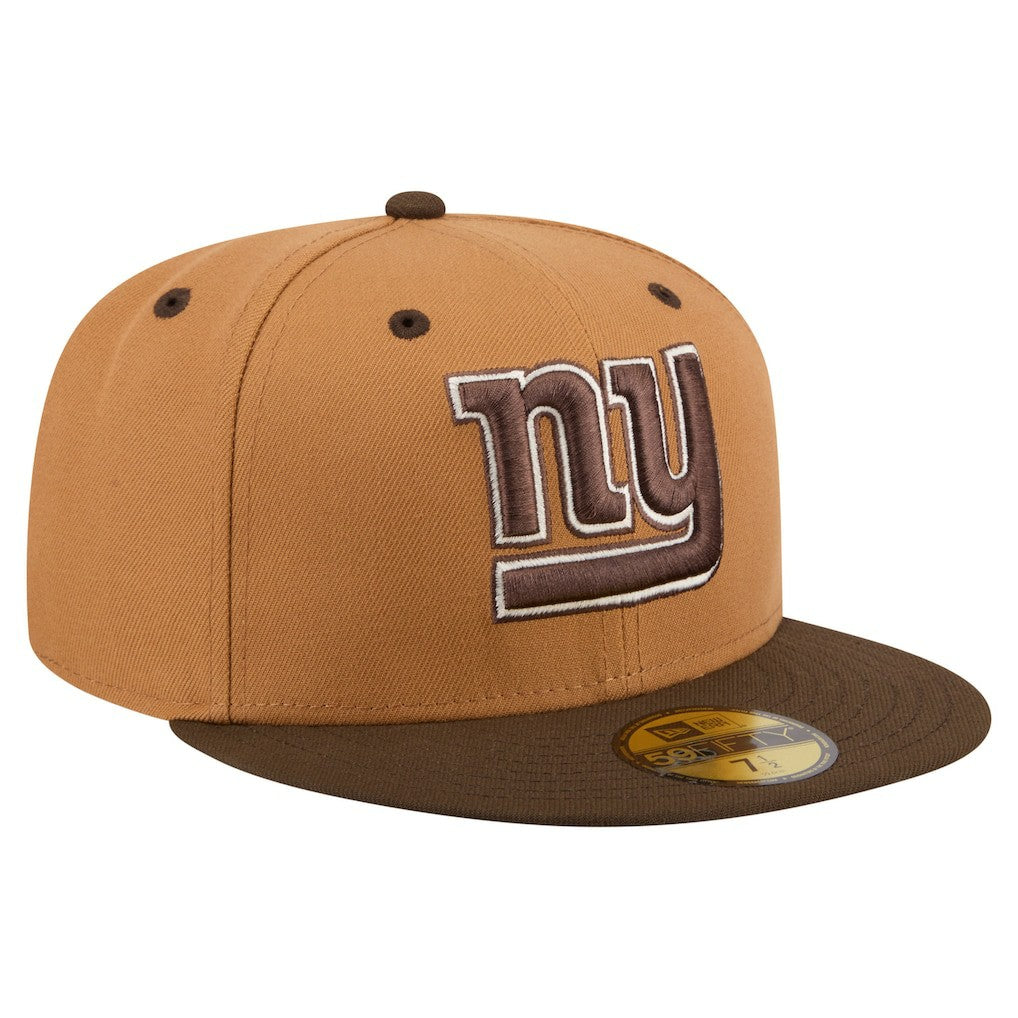 New York Giants New Era Two-Tone Walnut 59FIFTY Fitted Hat Light Brown/Dark Brown - NFL
