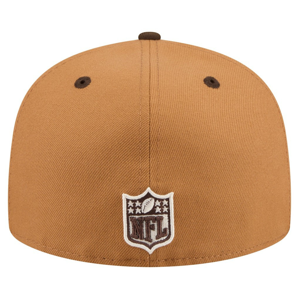 New York Giants New Era Two-Tone Walnut 59FIFTY Fitted Hat Light Brown/Dark Brown - NFL