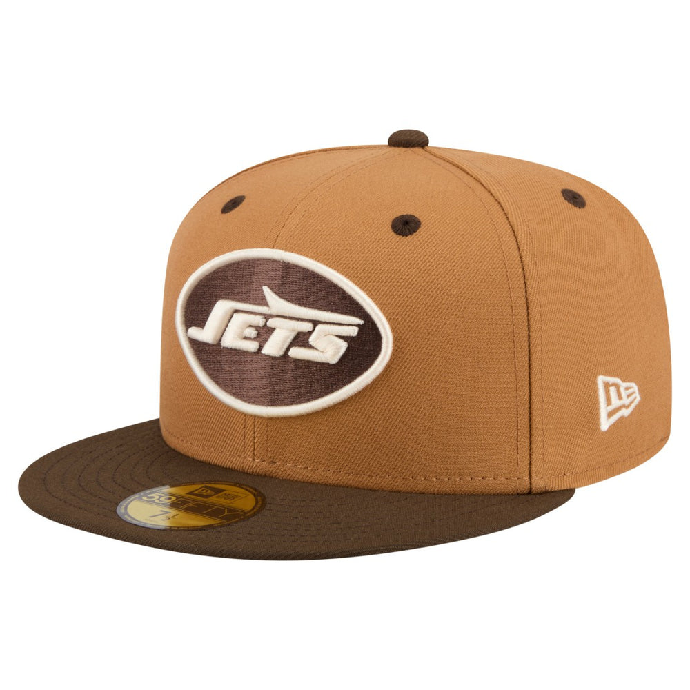 New York Jets New Era Two-Tone Walnut 59FIFTY Fitted Hat Light Brown/Dark Brown - NFL