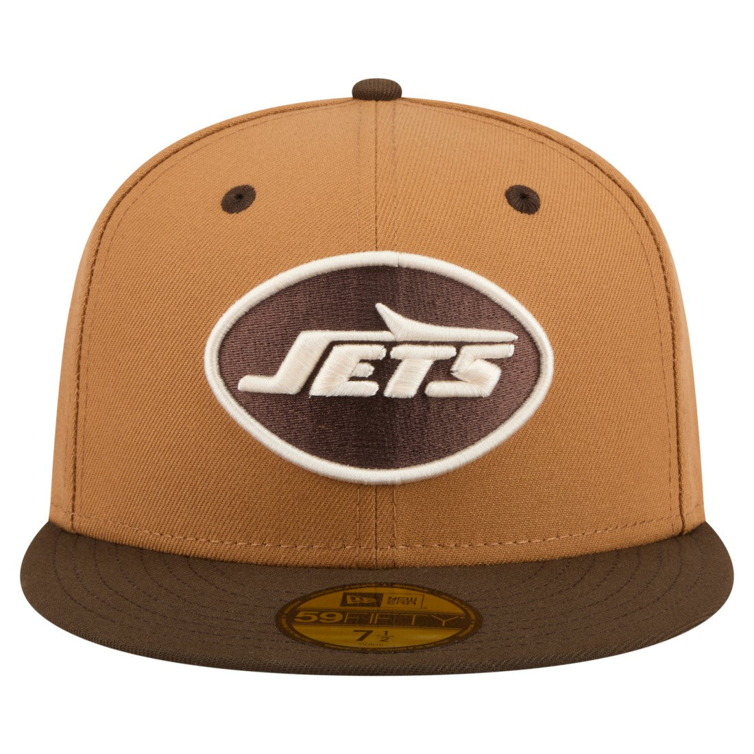 New York Jets New Era Two-Tone Walnut 59FIFTY Fitted Hat Light Brown/Dark Brown - NFL