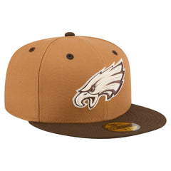 Philadelphia Eagles New Era Two-Tone Walnut 59FIFTY Fitted Hat Light Brown/Dark Brown - NFL
