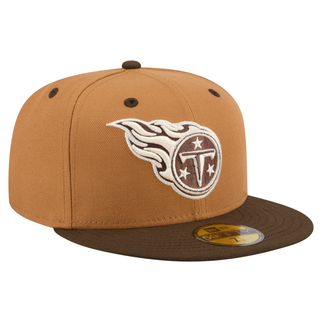 Tennessee Titans New Era Two-Tone Walnut 59FIFTY Fitted Hat Light Brown/Dark Brown - NFL