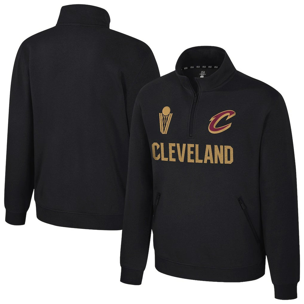 NBA - Cleveland Cavaliers Stadium Essentials Unisex First Team Trainer Quarter-Zip Pullover - Black