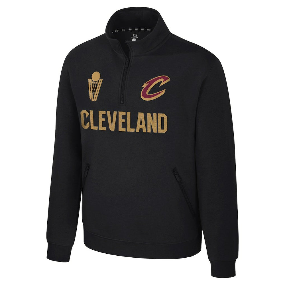 NBA - Cleveland Cavaliers Stadium Essentials Unisex First Team Trainer Quarter-Zip Pullover - Black