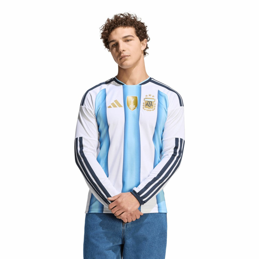 Adidas Argentina National Team FIFA x World Cup 2026 Home Replica Long Sleeve Jerseys - White