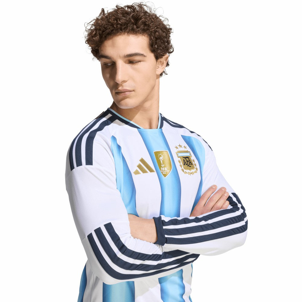 Adidas Argentina National Team FIFA x World Cup 2026 Home Replica Long Sleeve Jerseys - White
