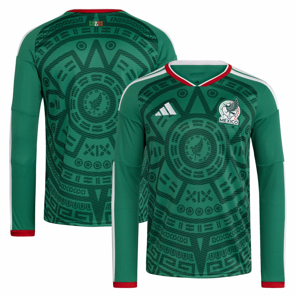 Adidas Mexico National Team FIFA x World Cup 2026 Home Replica Long Sleeve Jerseys - Green