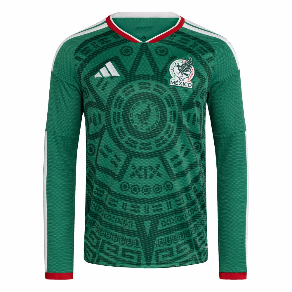 Adidas Mexico National Team FIFA x World Cup 2026 Home Replica Long Sleeve Jerseys - Green
