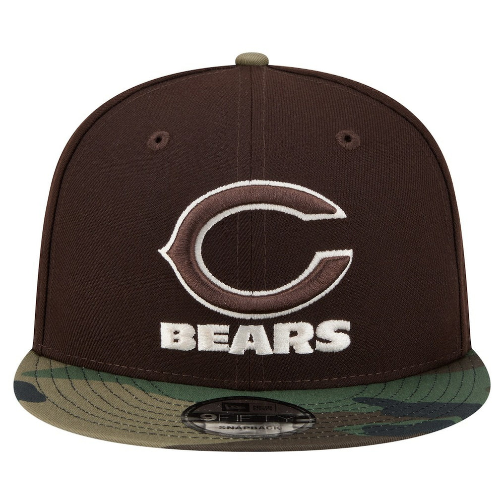 Chicago Bears Adult Burnt Wood Camo 9FIFTY Snapback Hat Dark Brown - NFL