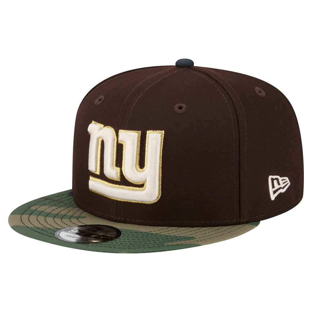 New York Giants Adult Burnt Wood Camo 9FIFTY Snapback Hat Dark Brown - NFL