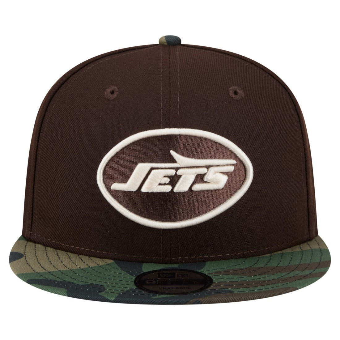 New York Jets Adult Burnt Wood Camo 9FIFTY Snapback Hat Dark Brown - NFL
