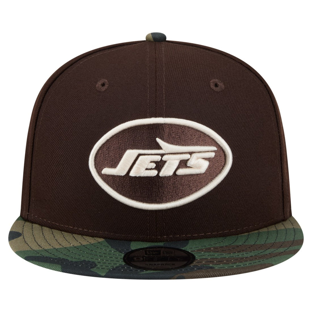 New York Jets Adult Burnt Wood Camo 9FIFTY Snapback Hat Dark Brown - NFL