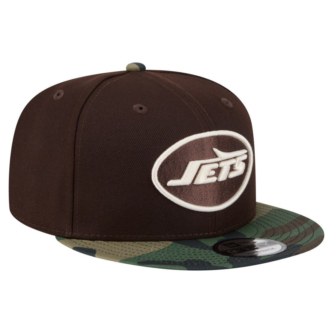 New York Jets Adult Burnt Wood Camo 9FIFTY Snapback Hat Dark Brown - NFL
