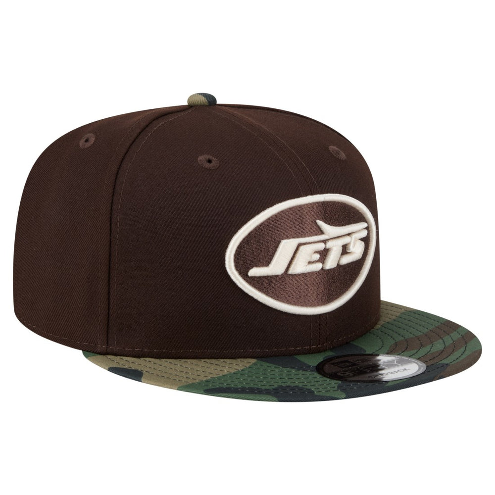 New York Jets Adult Burnt Wood Camo 9FIFTY Snapback Hat Dark Brown - NFL