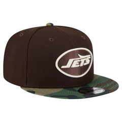 New York Jets Adult Burnt Wood Camo 9FIFTY Snapback Hat Dark Brown - NFL