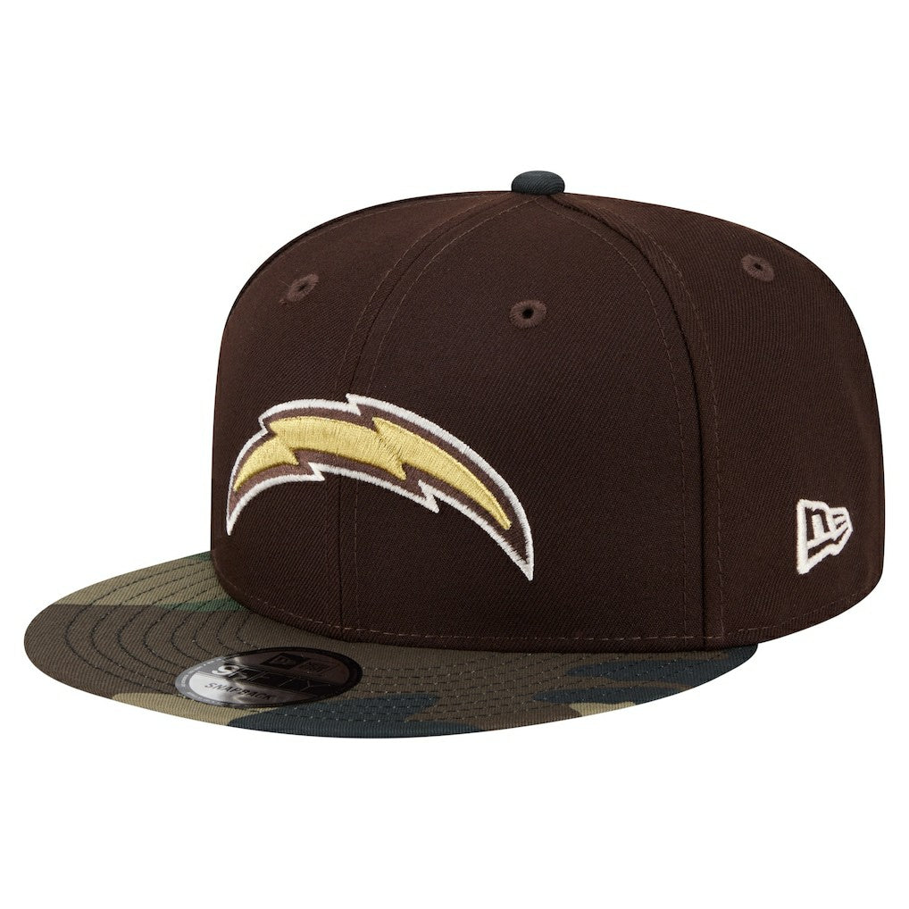 Los Angeles Chargers Adult Burnt Wood Camo 9FIFTY Snapback Hat Dark Brown - NFL