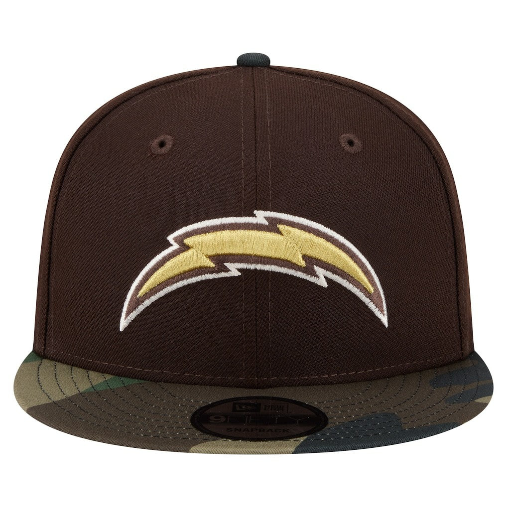 Los Angeles Chargers Adult Burnt Wood Camo 9FIFTY Snapback Hat Dark Brown - NFL